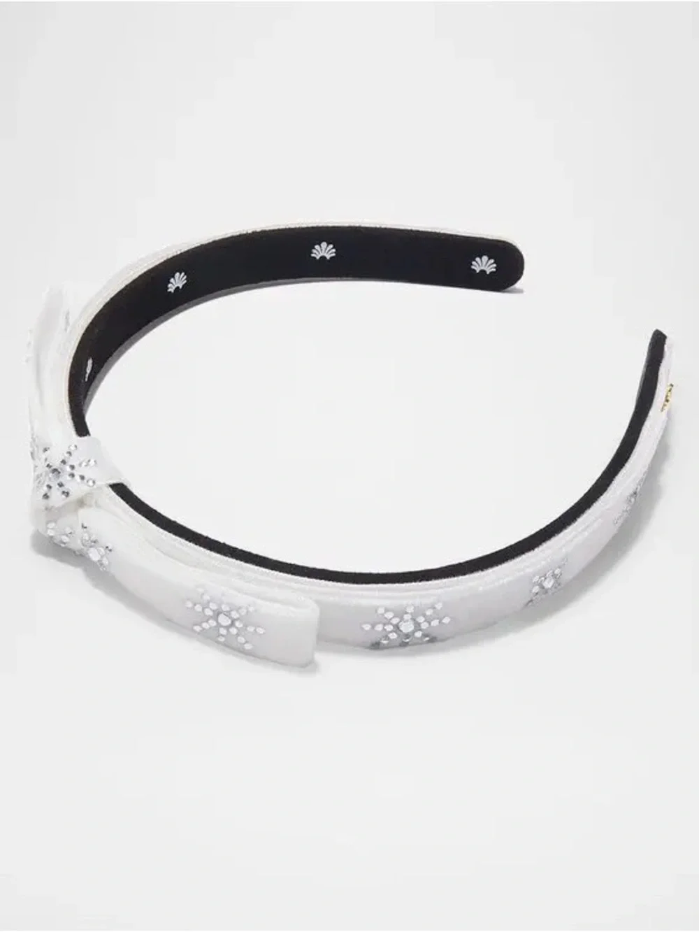 NEW Lele Sadoughi Bardot Crystal Starlight Slim Headband in ivory 100